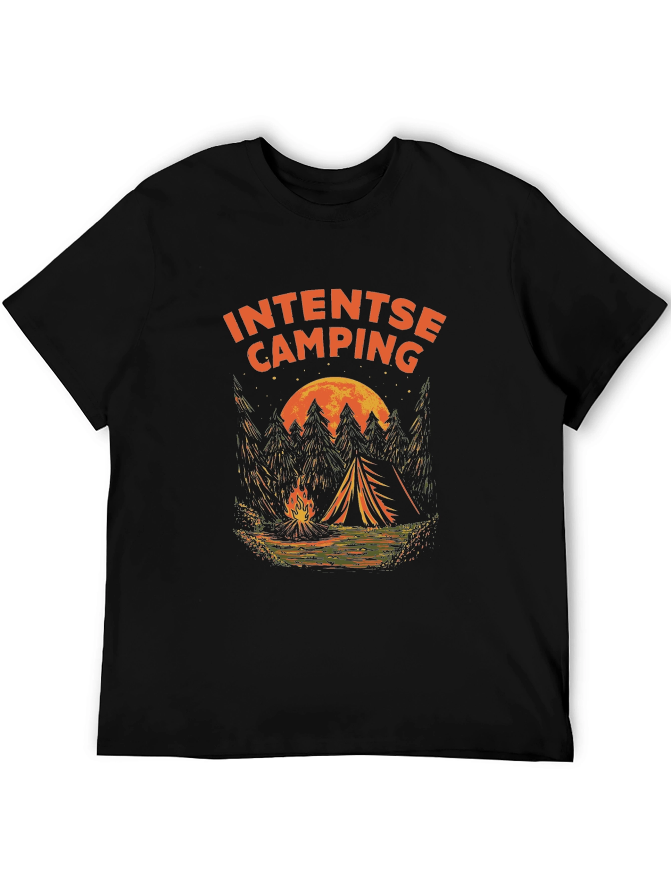 Intense Camping Graphic T-Shirt - Black