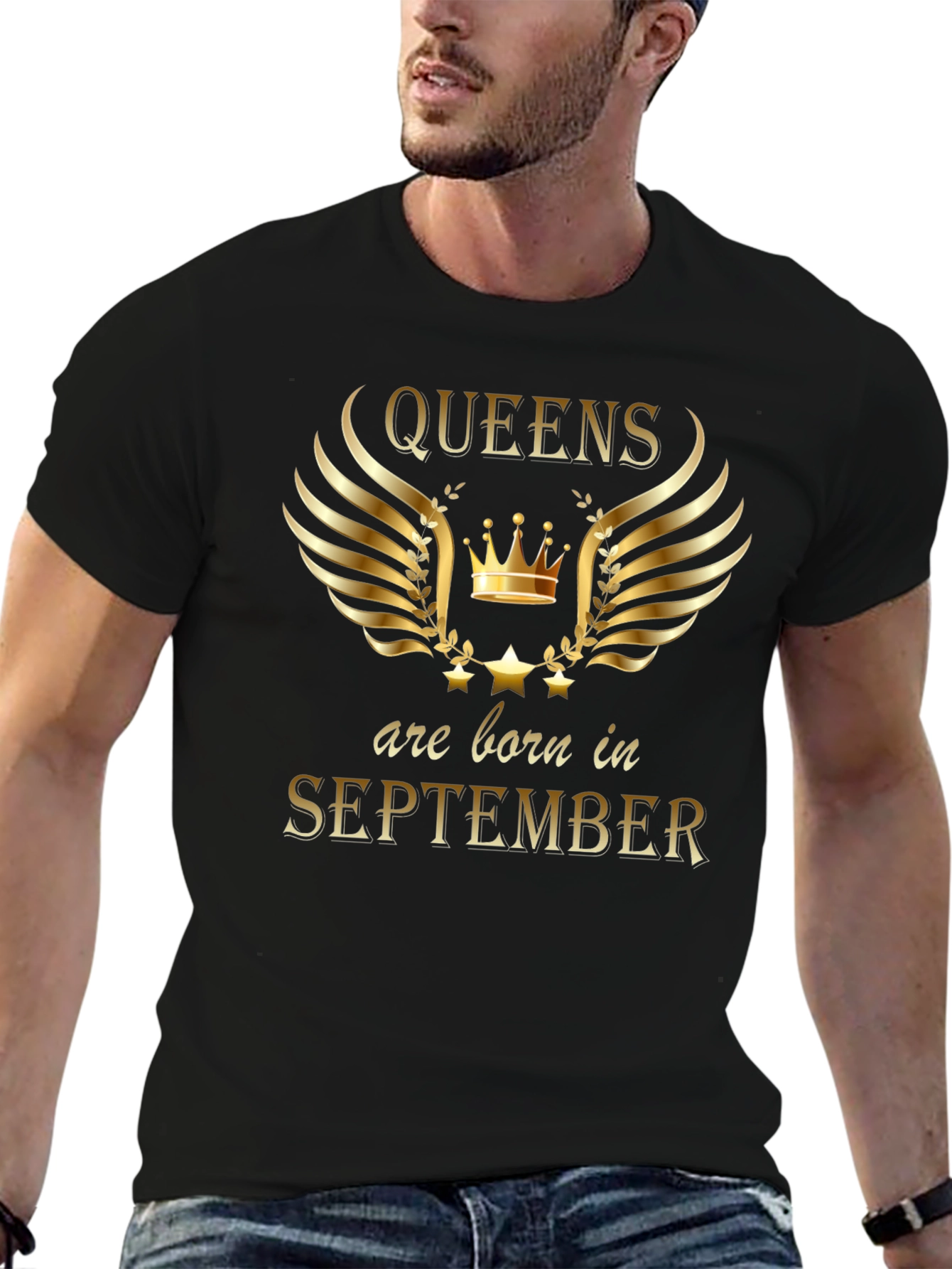 Queens Are Born In September Black T-Shirt