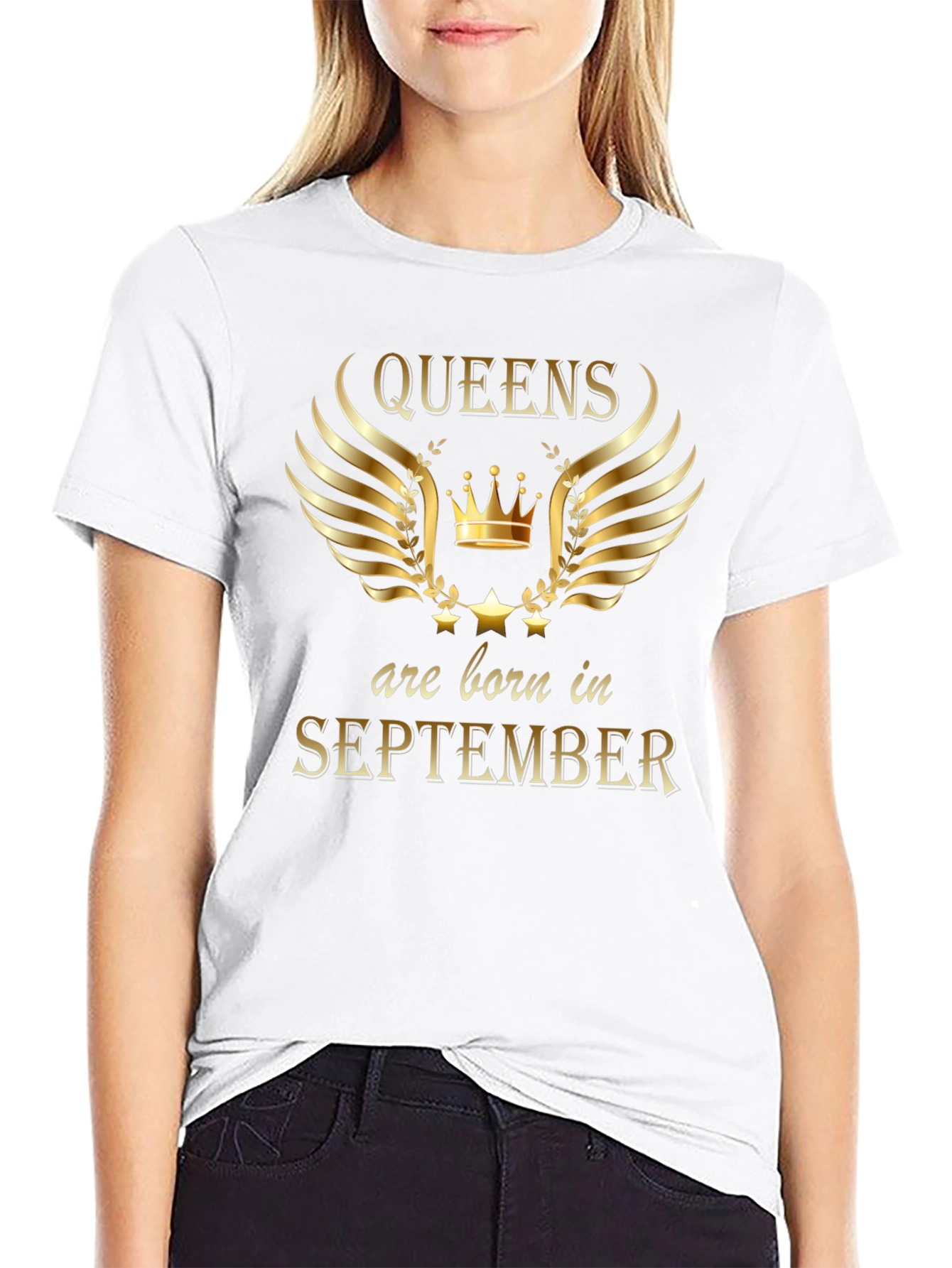Queens Are Born In September Black T-Shirt