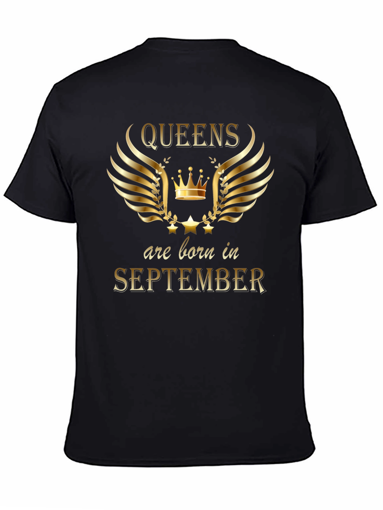 Queens Are Born In September Black T-Shirt