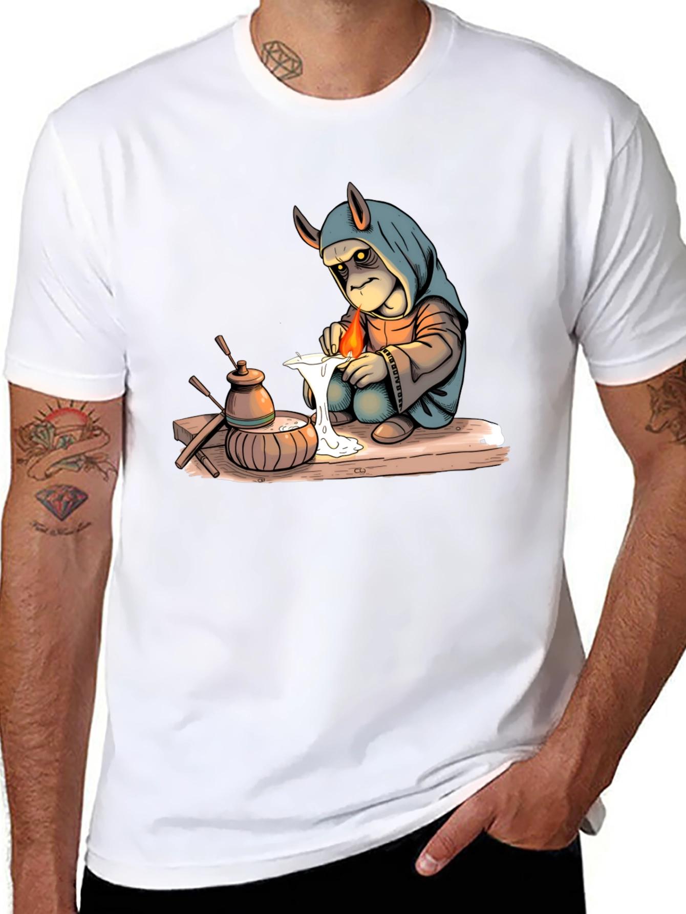 Unique Graphic Print Black T-Shirt