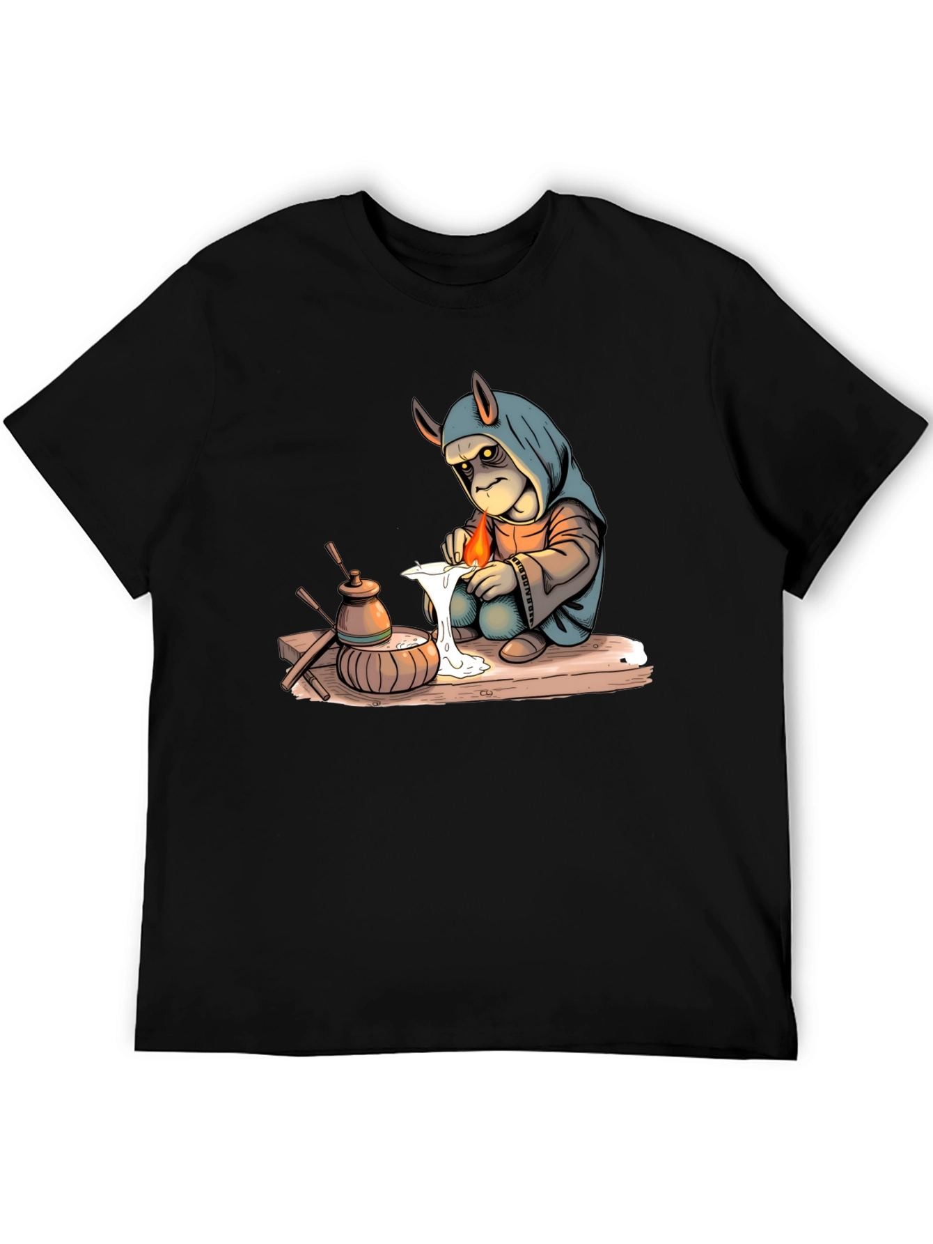 Unique Graphic Print Black T-Shirt