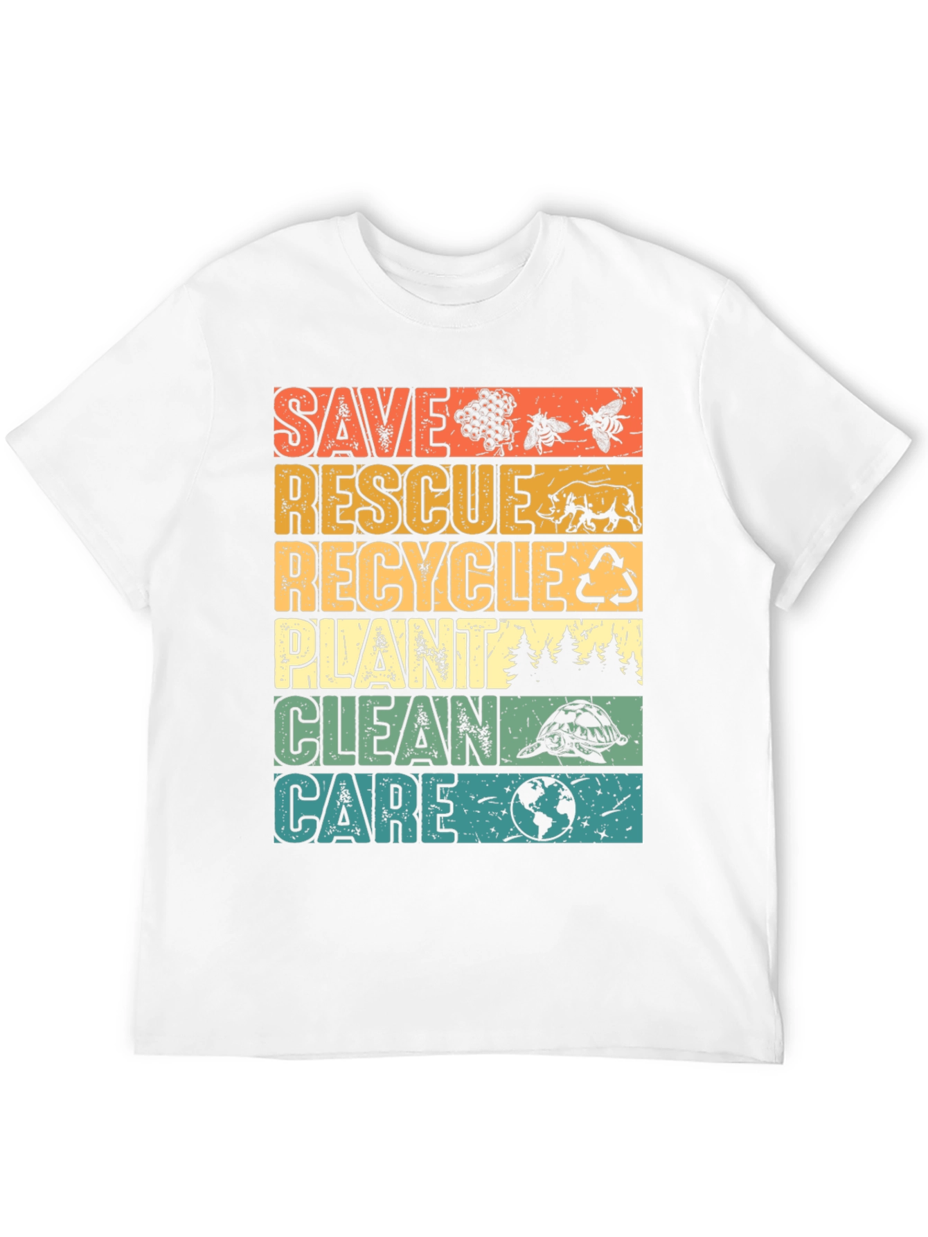 Eco-Friendly Save Rescue Recycle Graphic T-Shirt