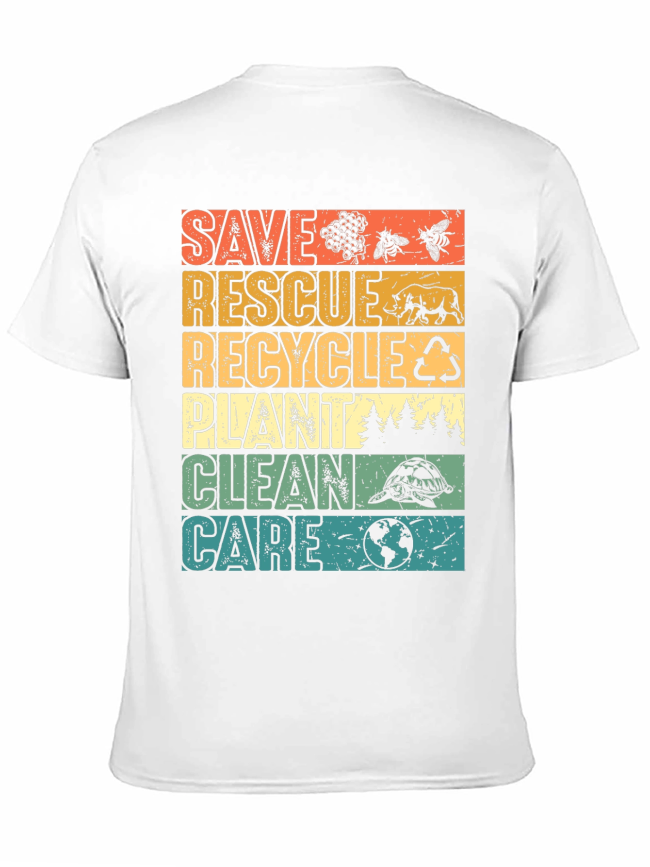 Eco-Friendly Save Rescue Recycle Graphic T-Shirt