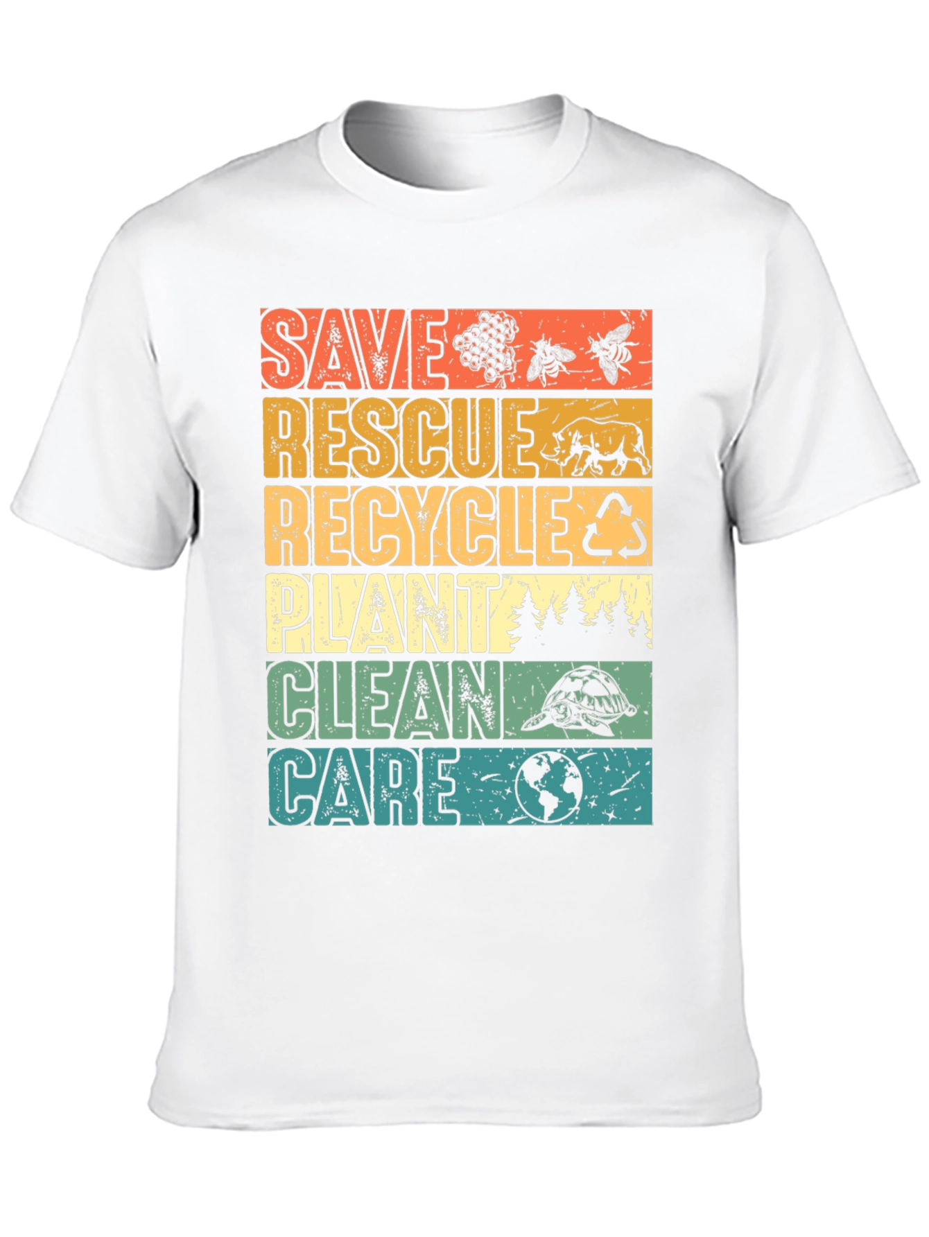 Eco-Friendly Save Rescue Recycle Graphic T-Shirt