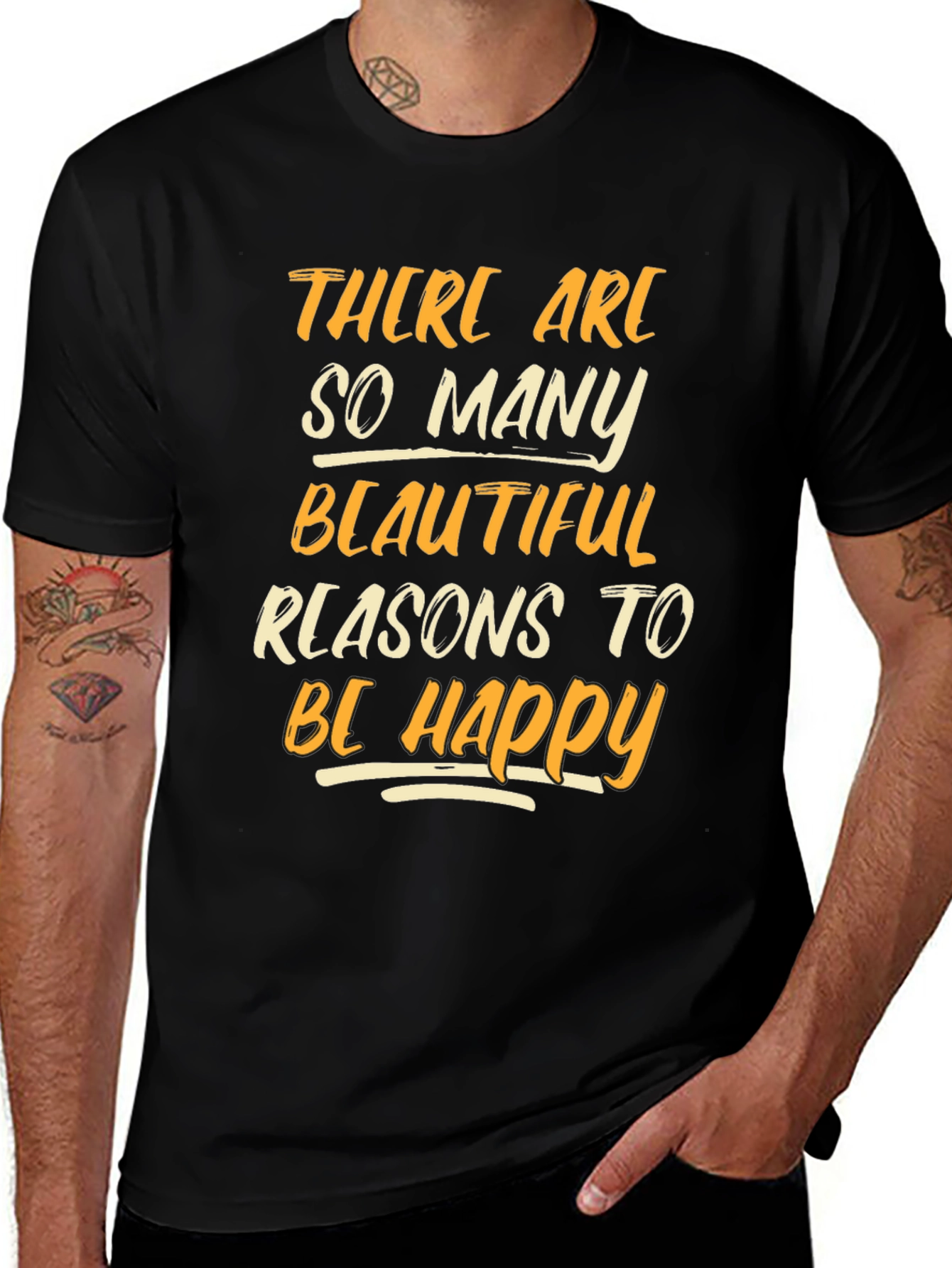 Inspirational Graphic Tee: Be Happy T-Shirt