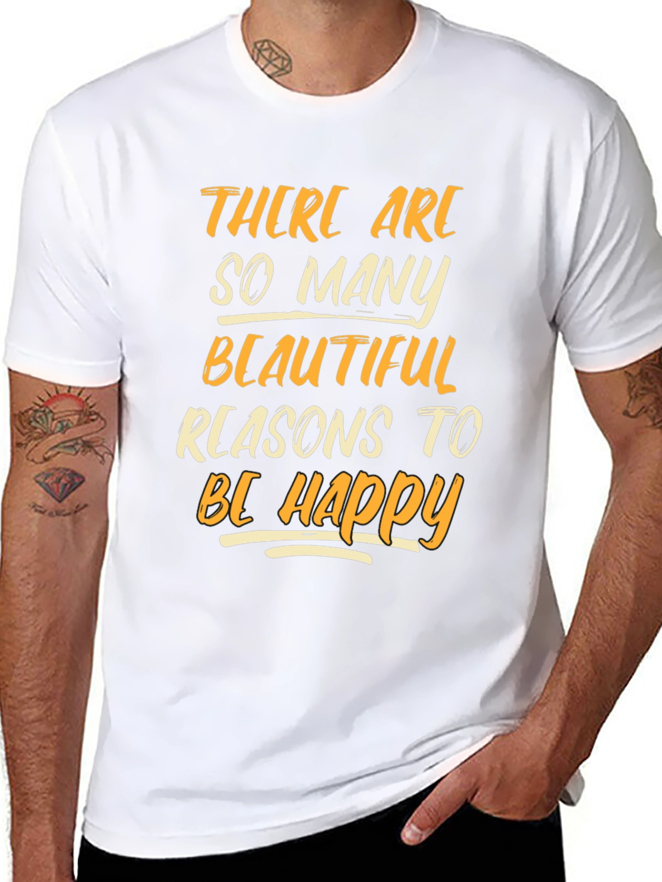 Inspirational Graphic Tee: Be Happy T-Shirt