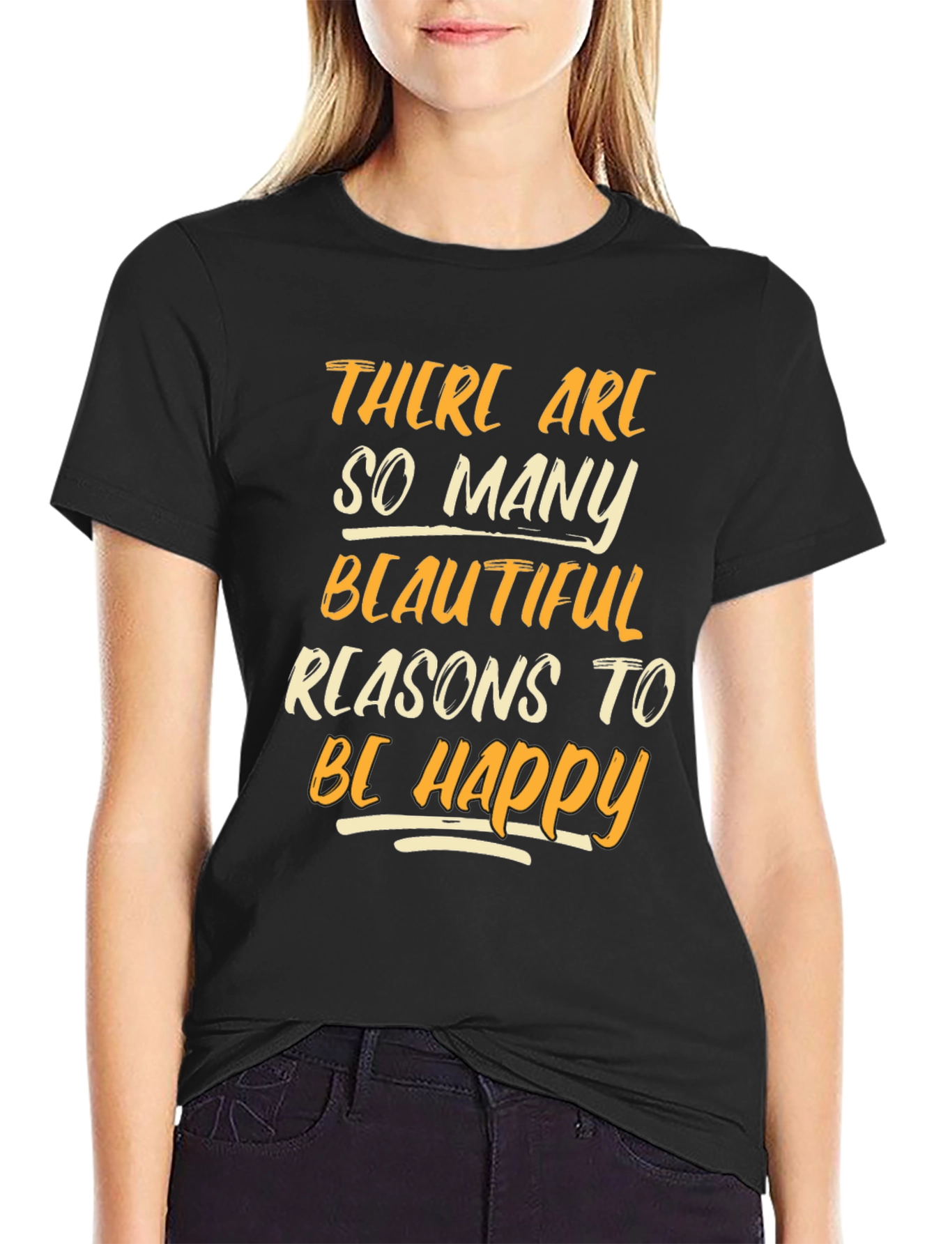 Inspirational Graphic Tee: Be Happy T-Shirt