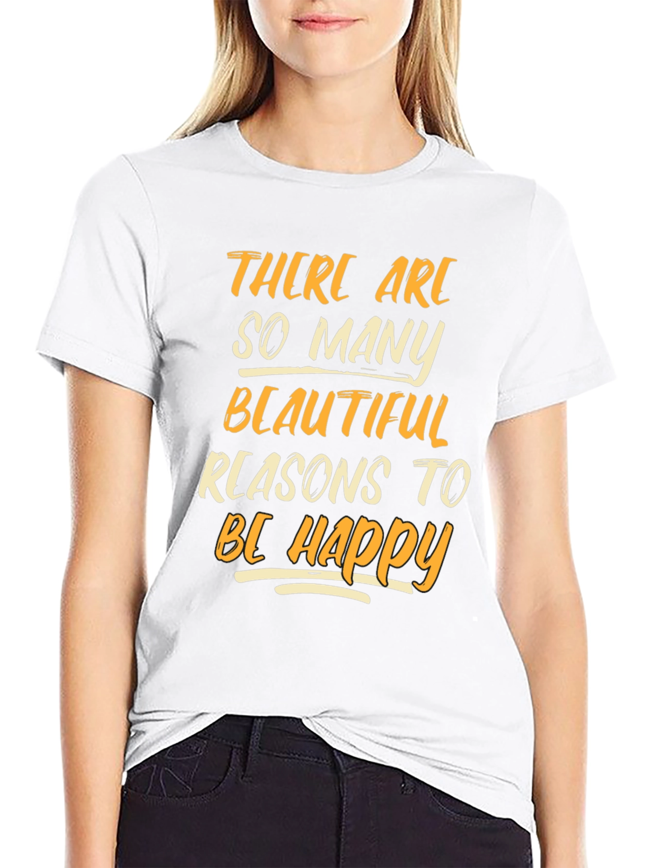 Inspirational Graphic Tee: Be Happy T-Shirt