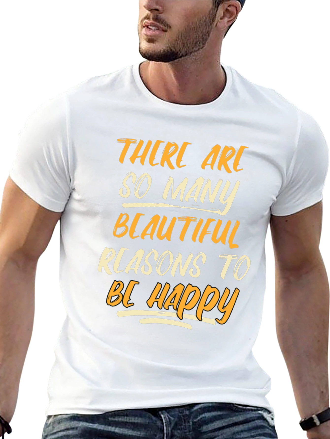Inspirational Graphic Tee: Be Happy T-Shirt