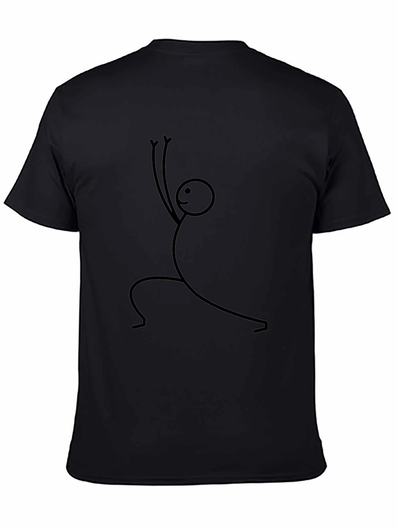 Stick Figure Yoga Black T-Shirt