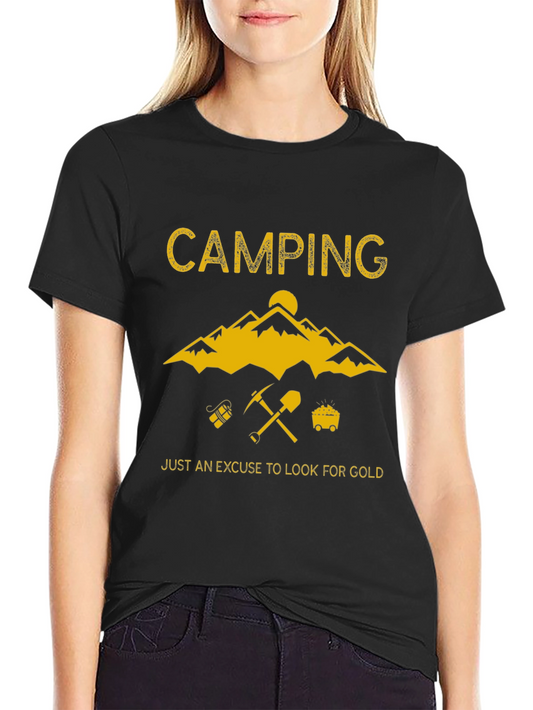 Camping Gold Prospecting T-Shirt - Adventure Awaits!