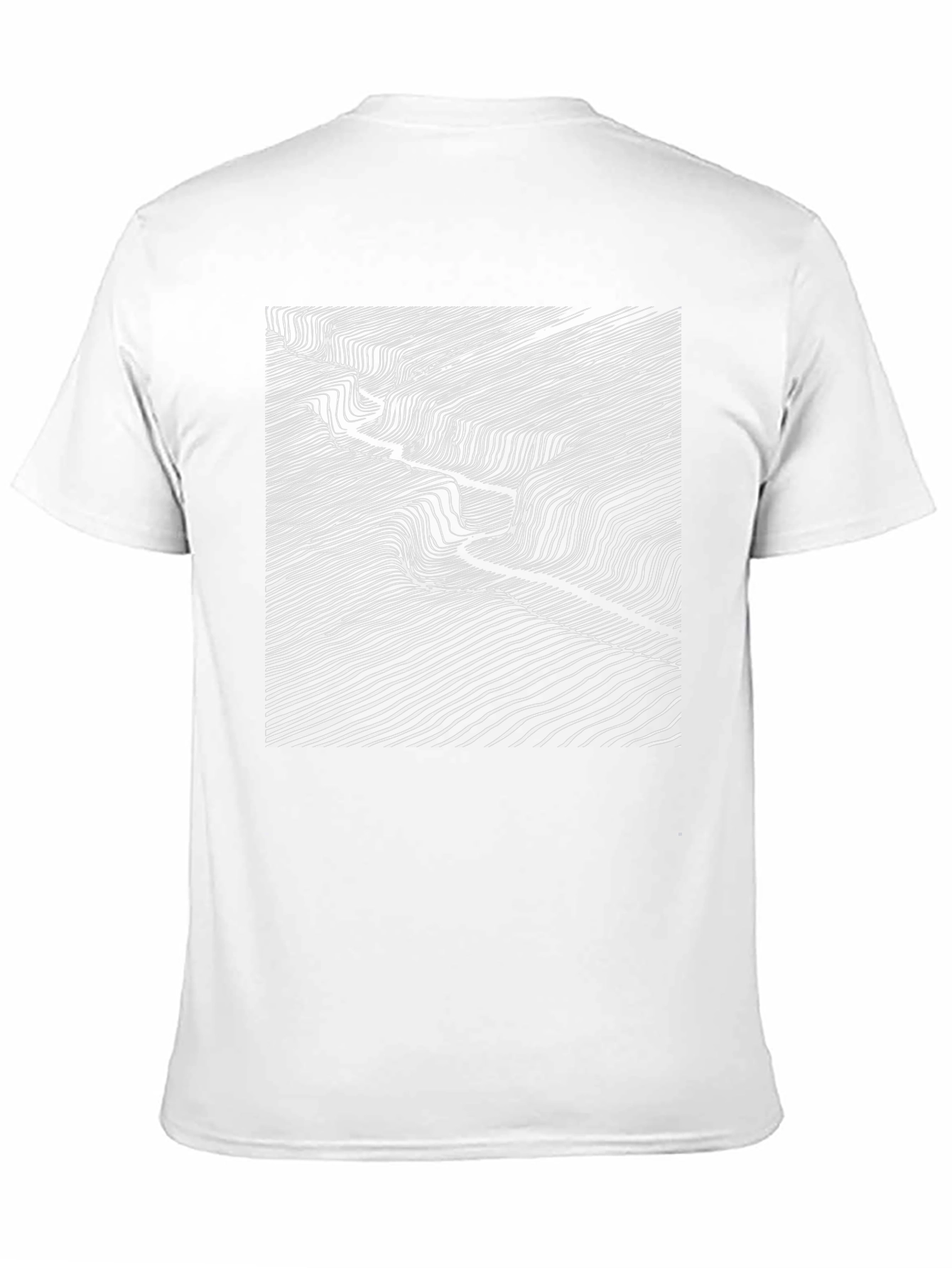 Abstract Topographic Line Art Black T-Shirt