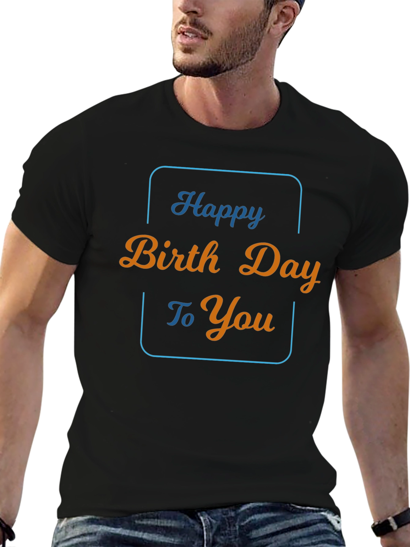 Happy Birthday Graphic Tee - Stylish Black T-Shirt