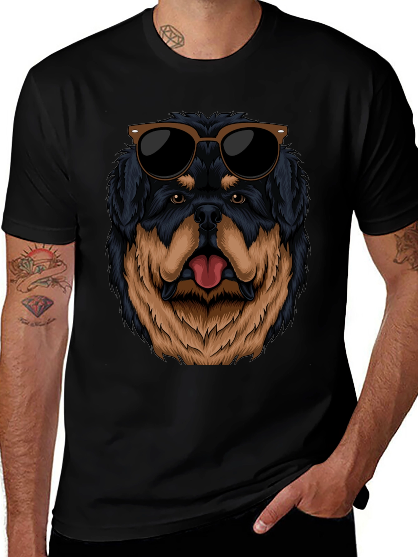 Cool Rottweiler Sunglasses T-Shirt – Stylish Dog Lover Tee