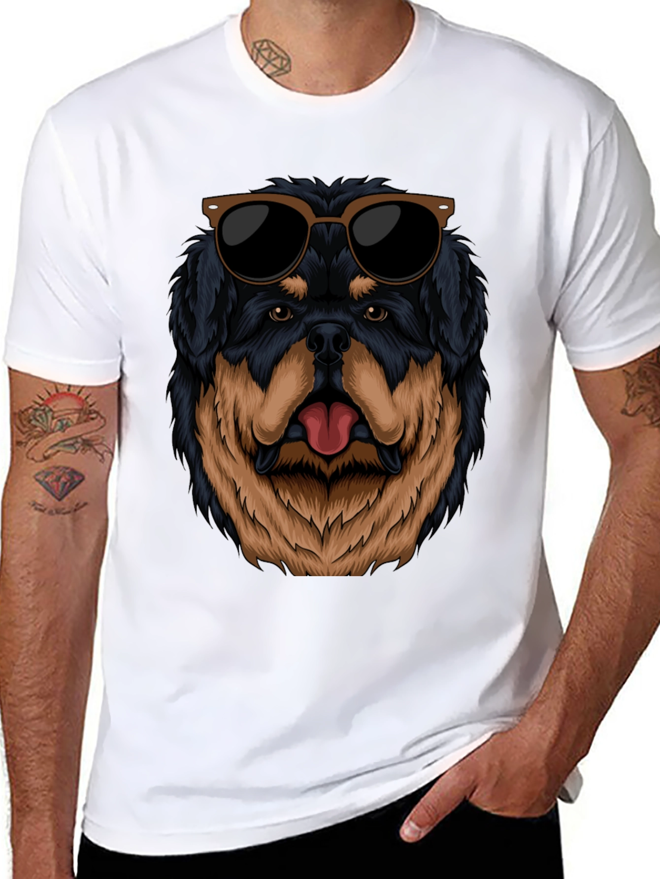 Cool Rottweiler Sunglasses T-Shirt – Stylish Dog Lover Tee