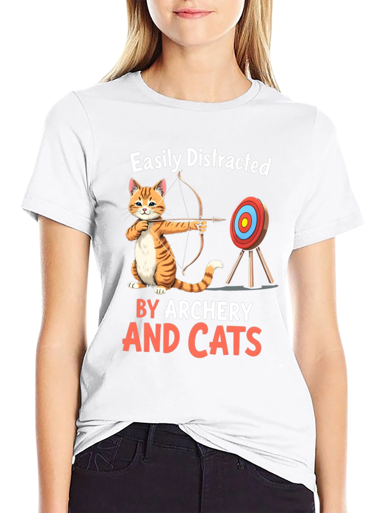 Easily Distracted By Archery And Cats T-Shirt