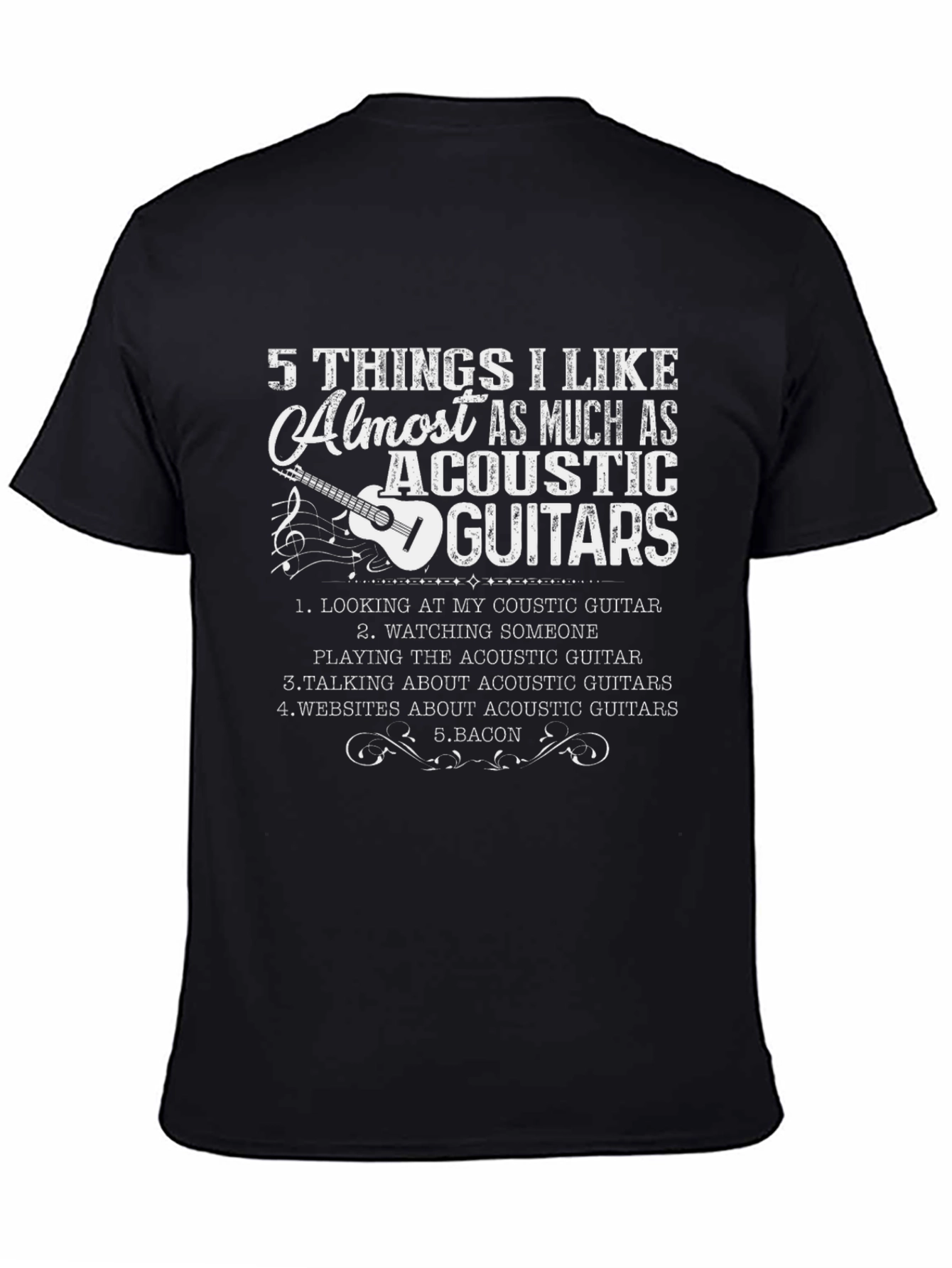 Acoustic Guitar Lover T-Shirt - 5 Things