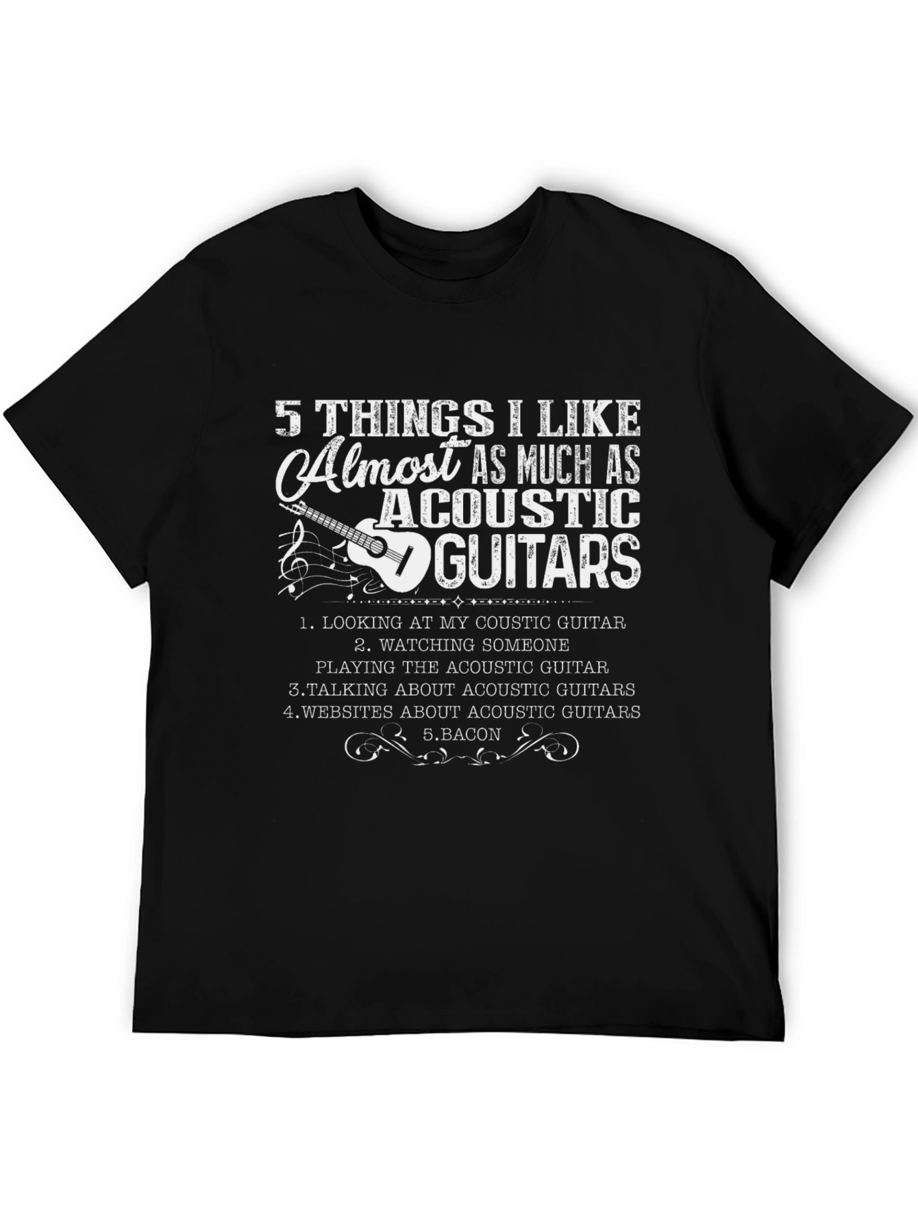Acoustic Guitar Lover T-Shirt - 5 Things