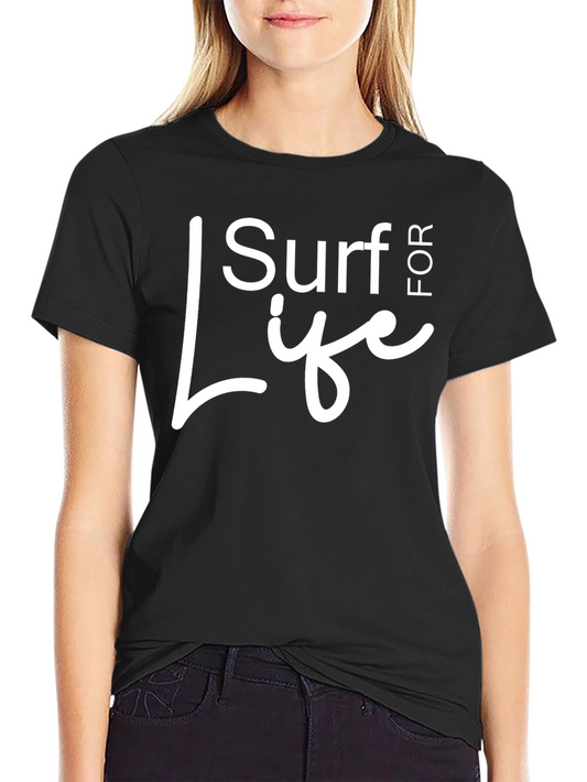 Surf For Life Black T-Shirt