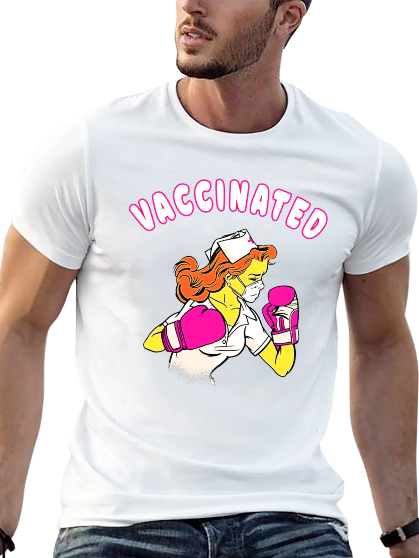 Vaccinated Nurse Boxing T-Shirt - Unisex