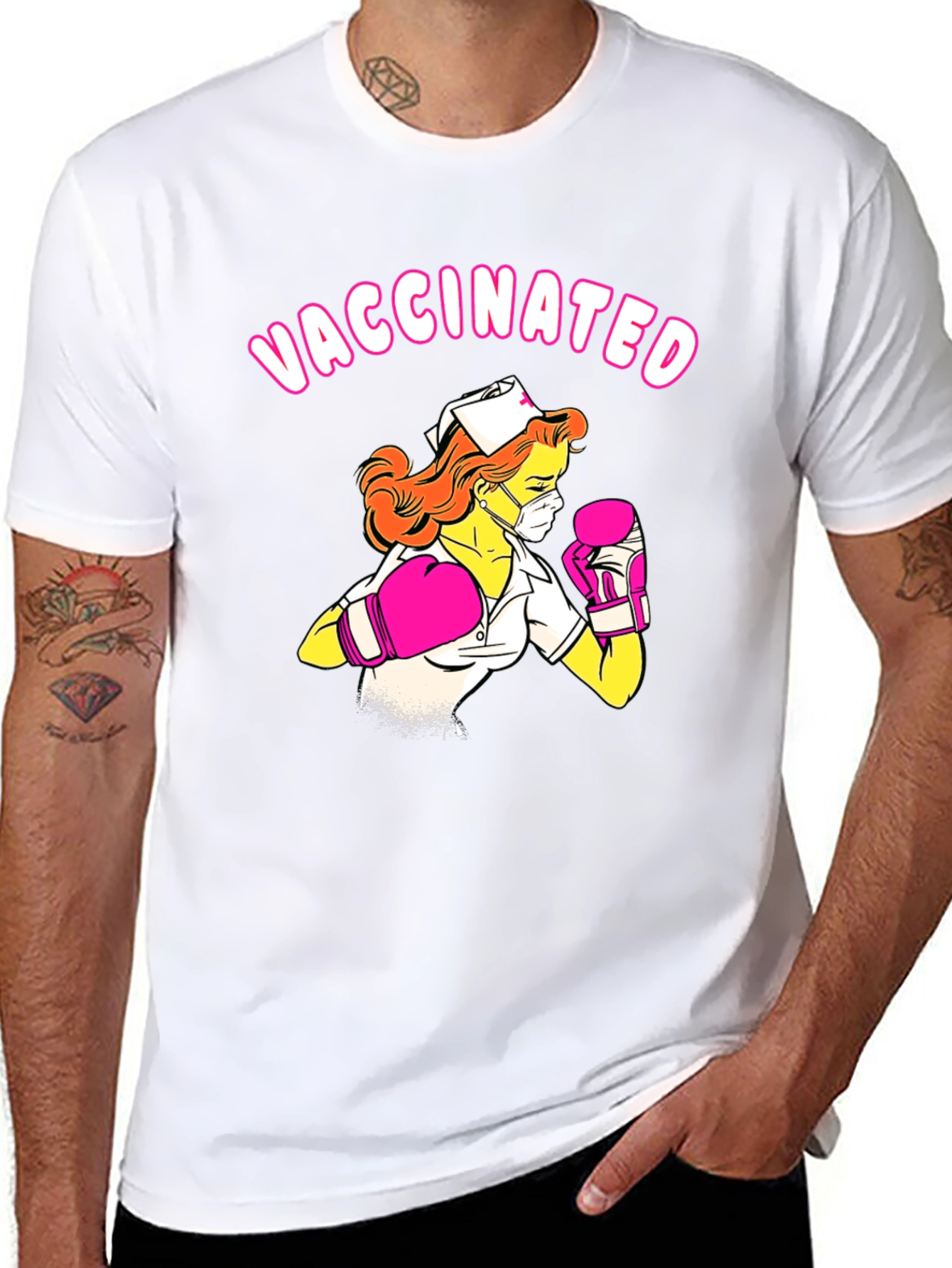 Vaccinated Nurse Boxing T-Shirt - Unisex