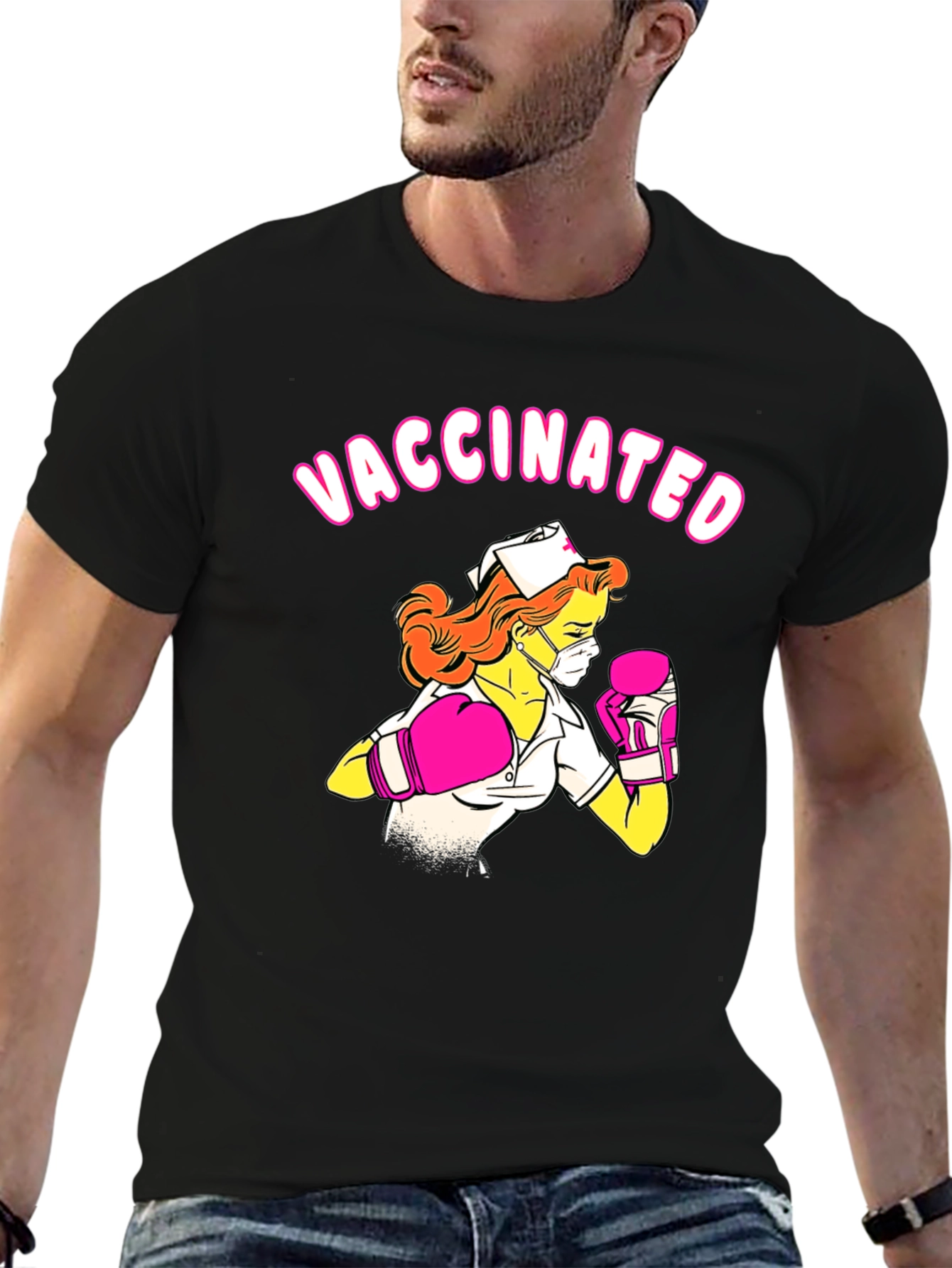 Vaccinated Nurse Boxing T-Shirt - Unisex