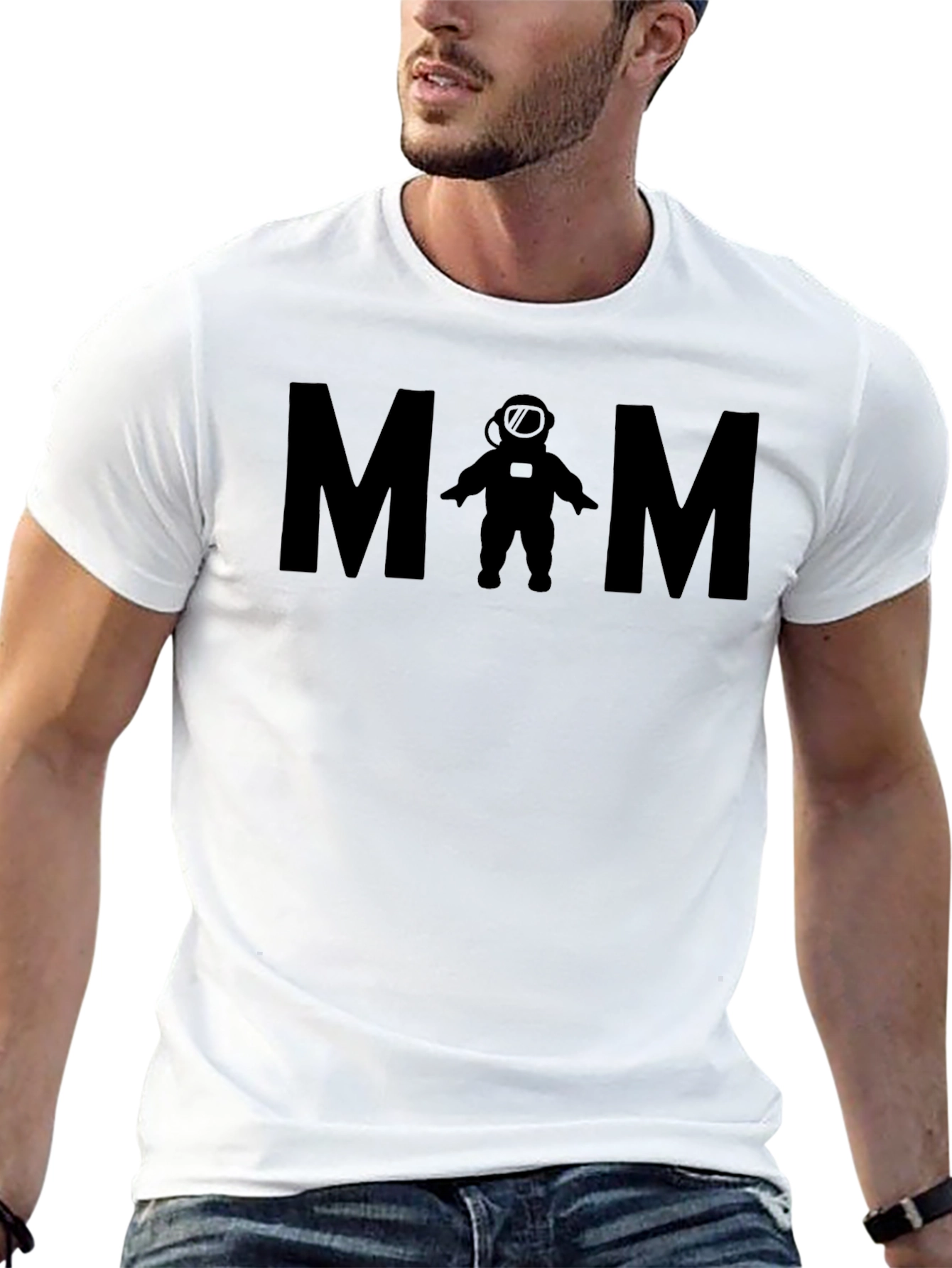 Astronaut Mom Black T-Shirt