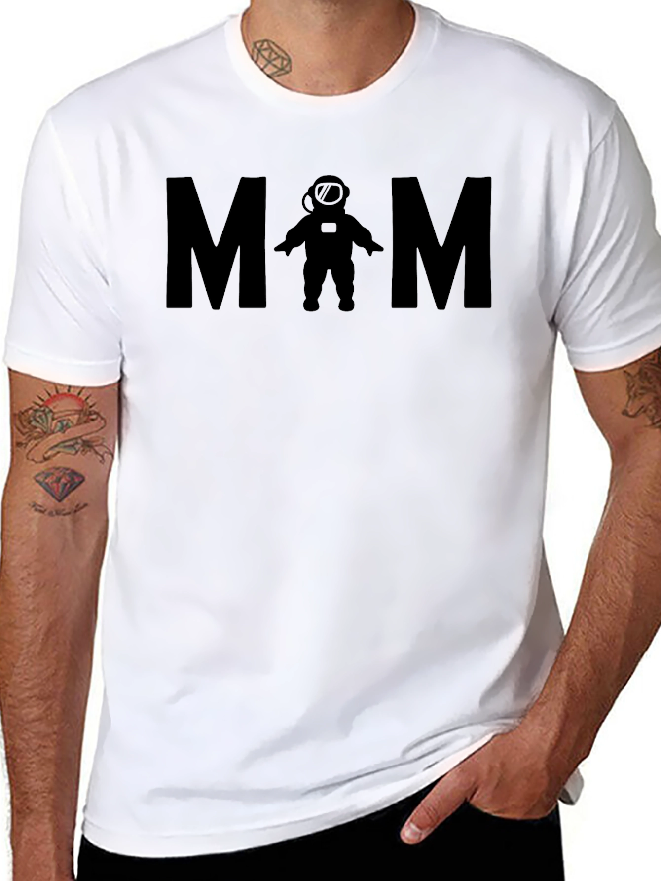 Astronaut Mom Black T-Shirt