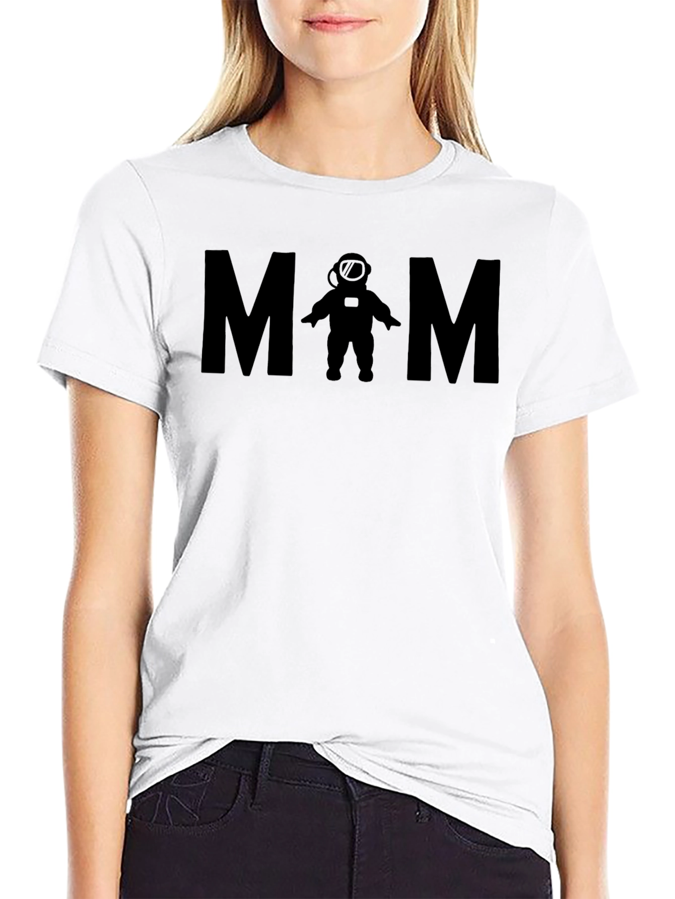 Astronaut Mom Black T-Shirt