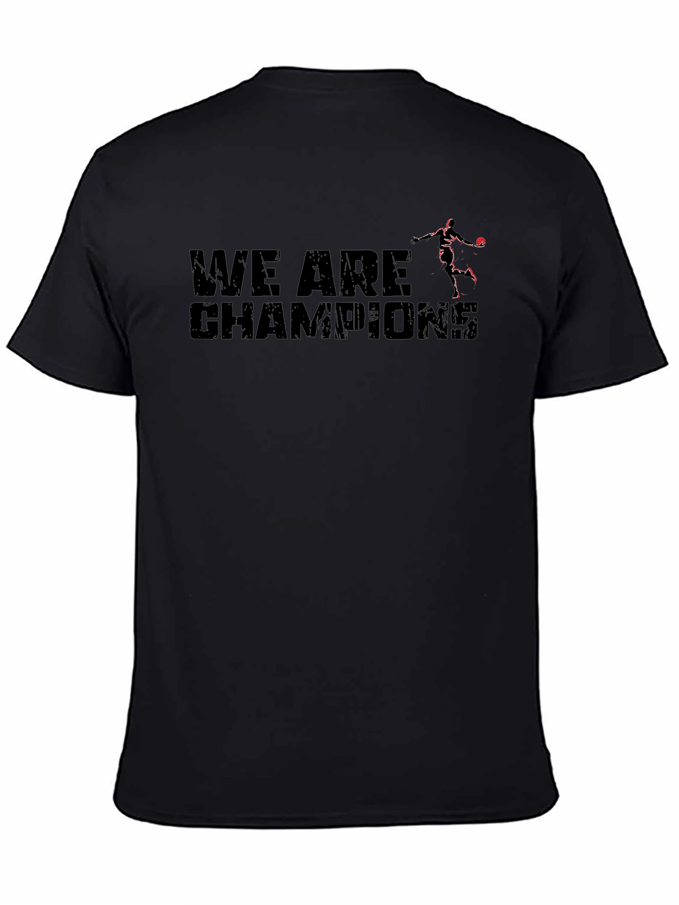 We Are Champions Graphic Tee - Black Cotton Shirt