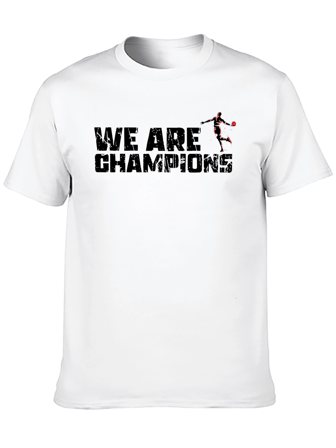 We Are Champions Graphic Tee - Black Cotton Shirt