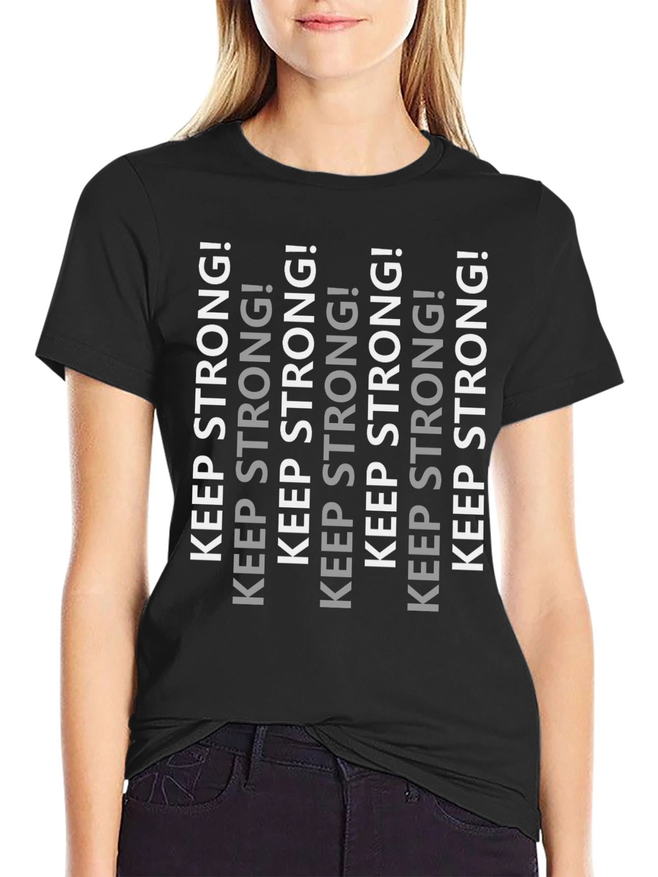 Keep Strong! Black Graphic Tee