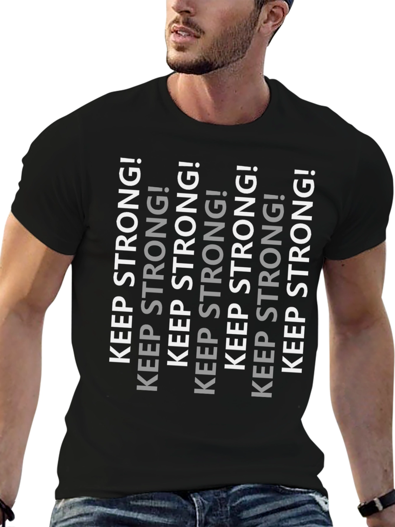 Keep Strong! Black Graphic Tee