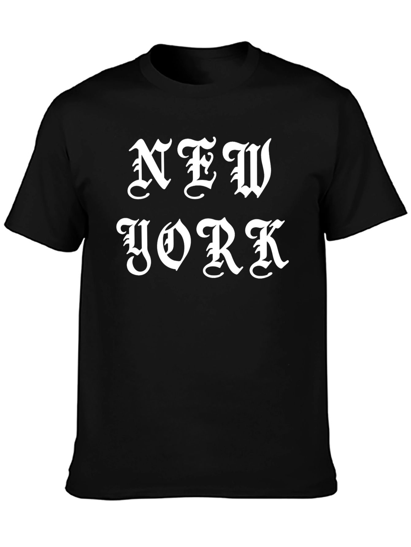 New York Gothic Text Black T-Shirt