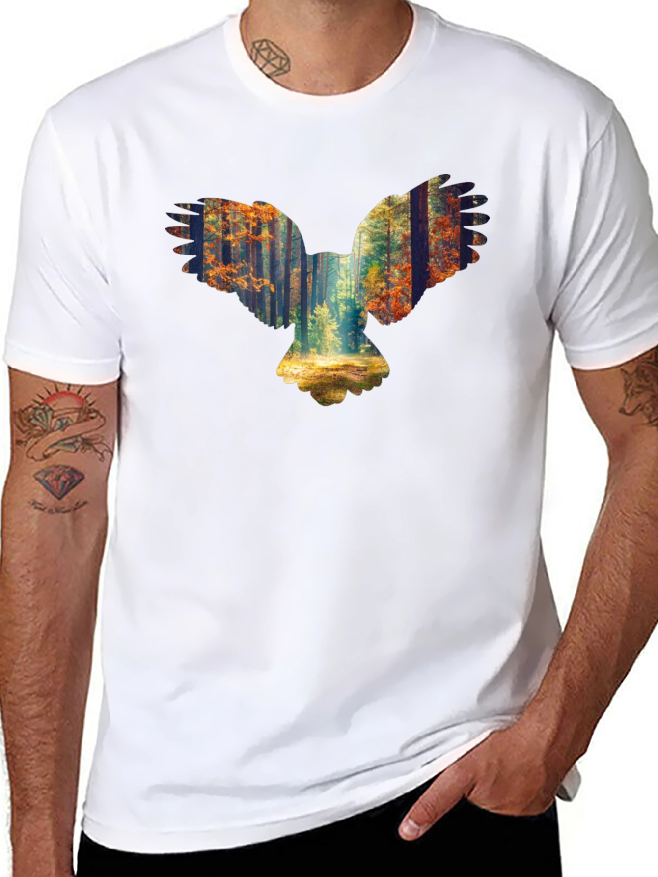 Forest Owl Graphic Tee - Nature Inspired Design