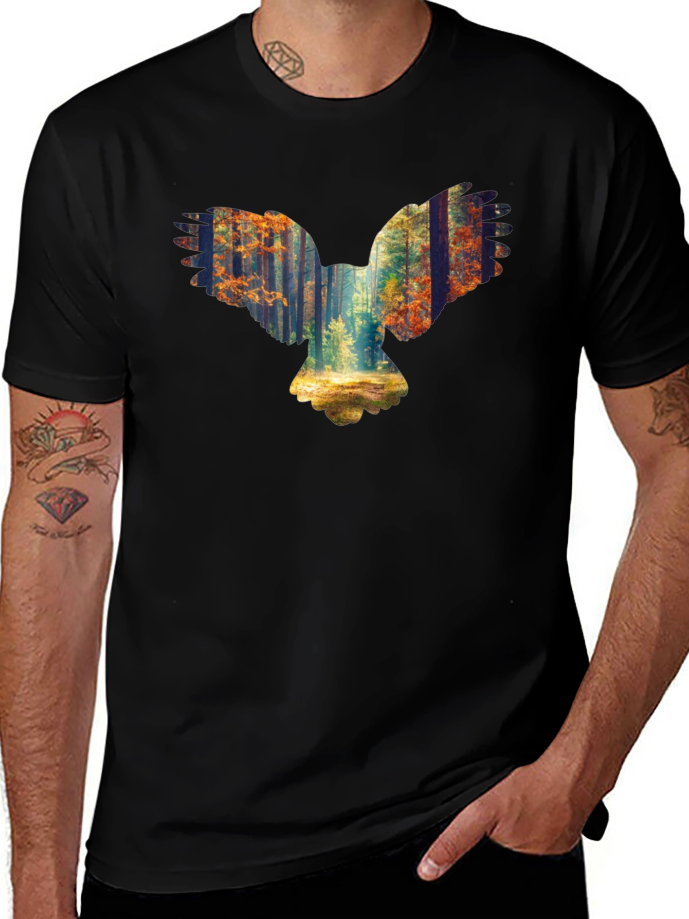 Forest Owl Graphic Tee - Nature Inspired Design