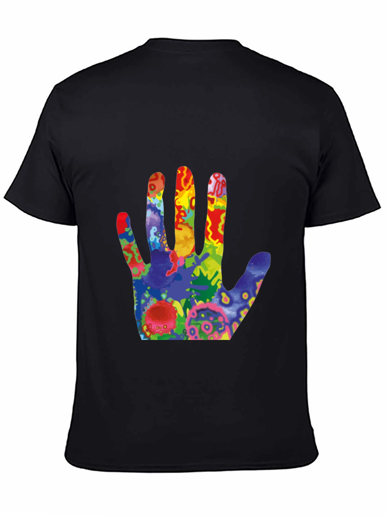 Colorful Handprint Graphic T-Shirt