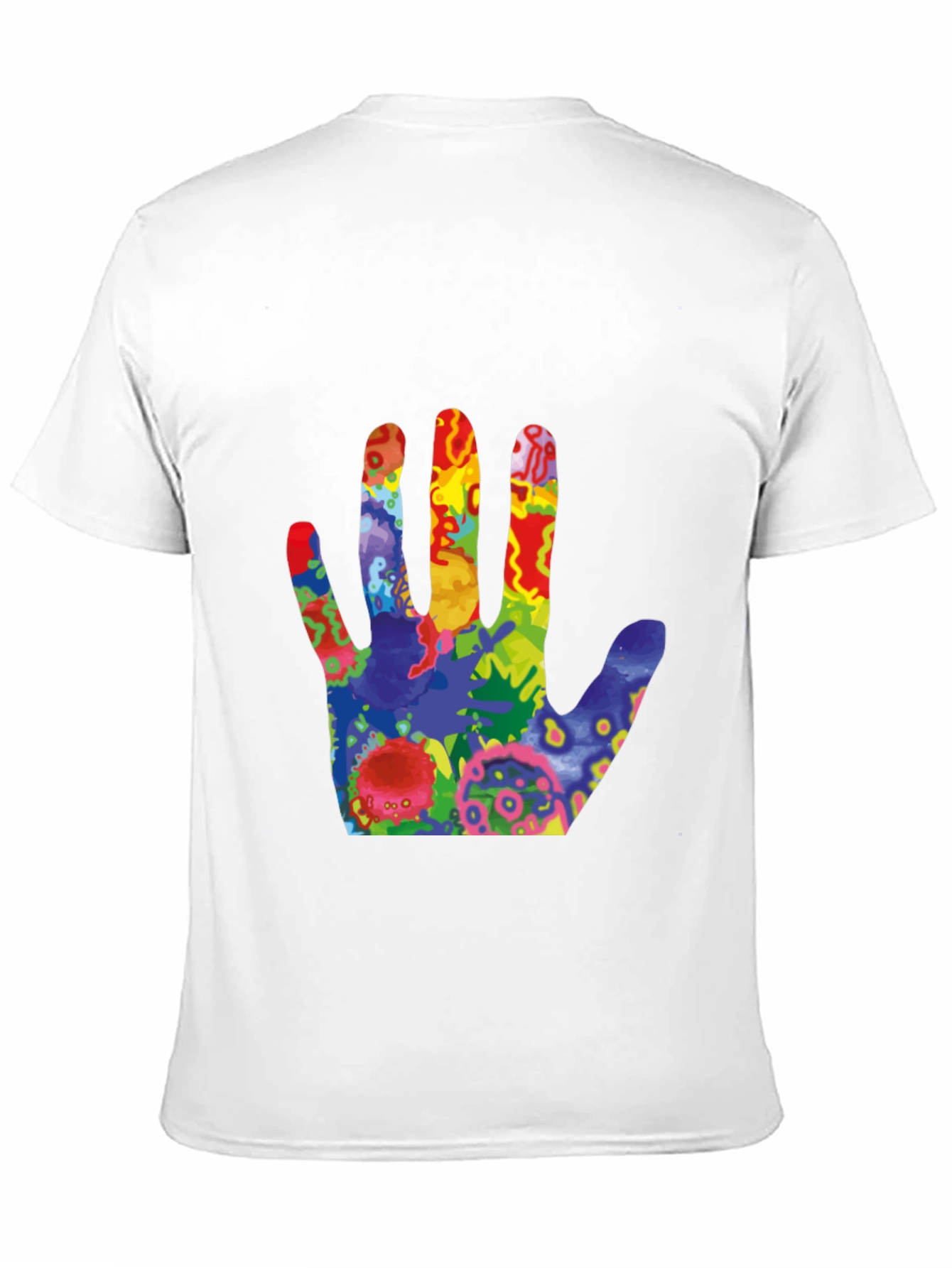 Colorful Handprint Graphic T-Shirt