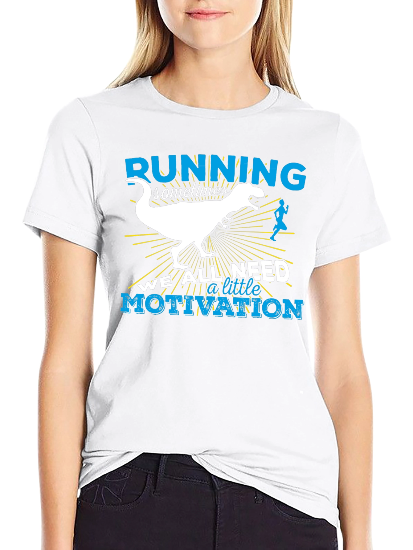 Running Motivation T-Shirt - Dinosaur Design