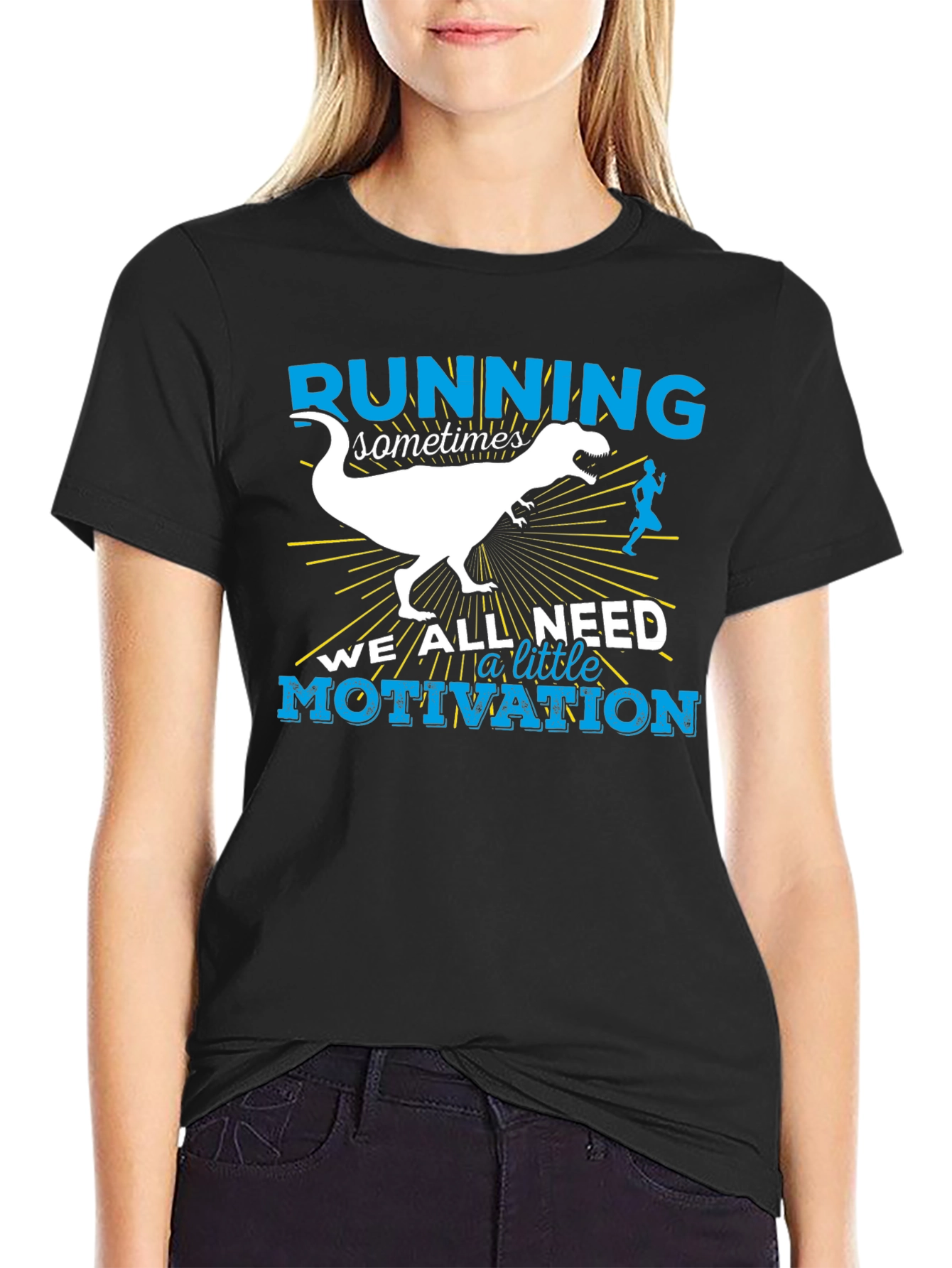 Running Motivation T-Shirt - Dinosaur Design