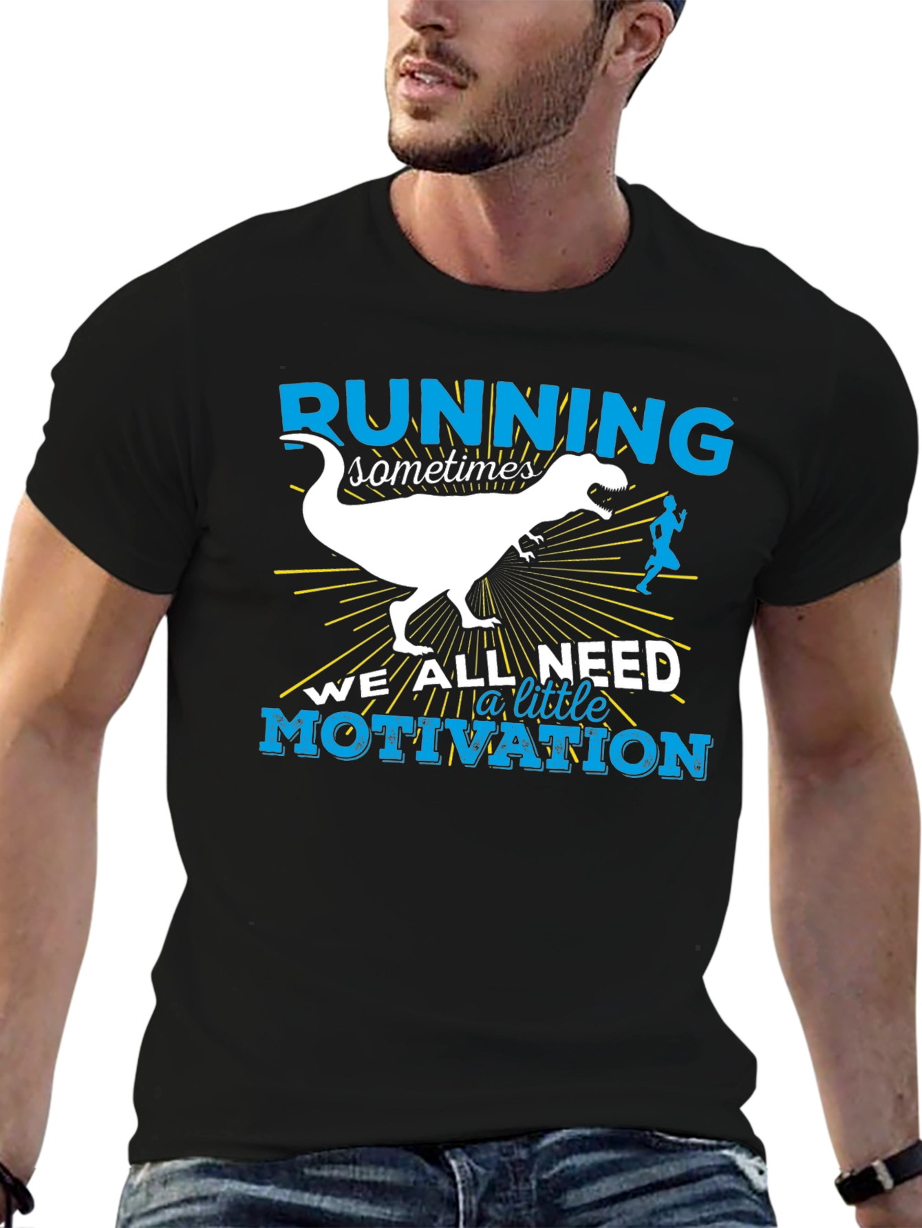 Running Motivation T-Shirt - Dinosaur Design