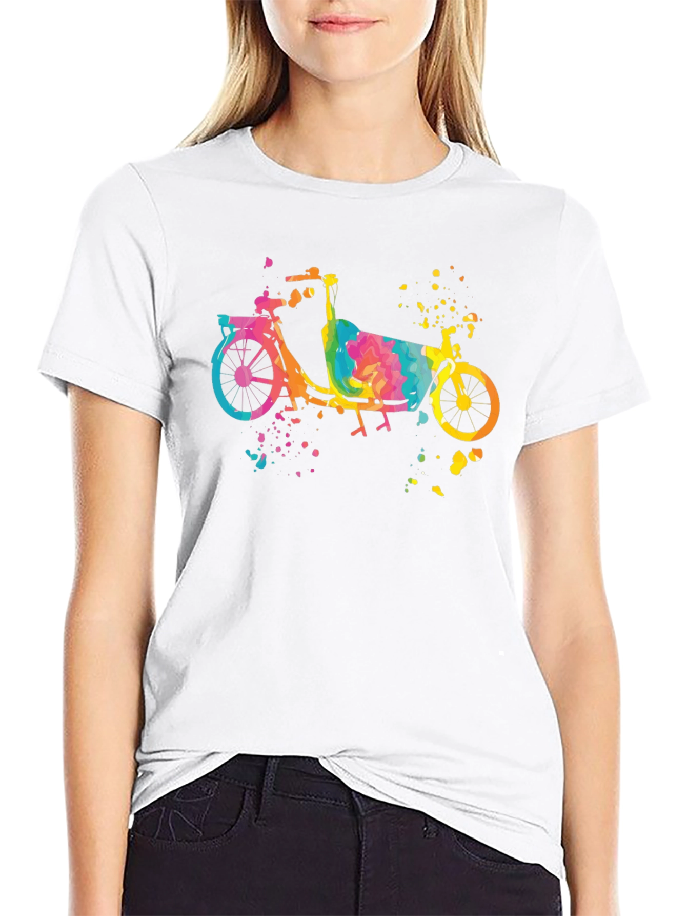 Watercolor Cargo Bike T-Shirt