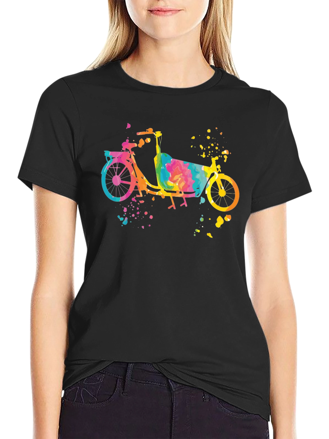 Watercolor Cargo Bike T-Shirt