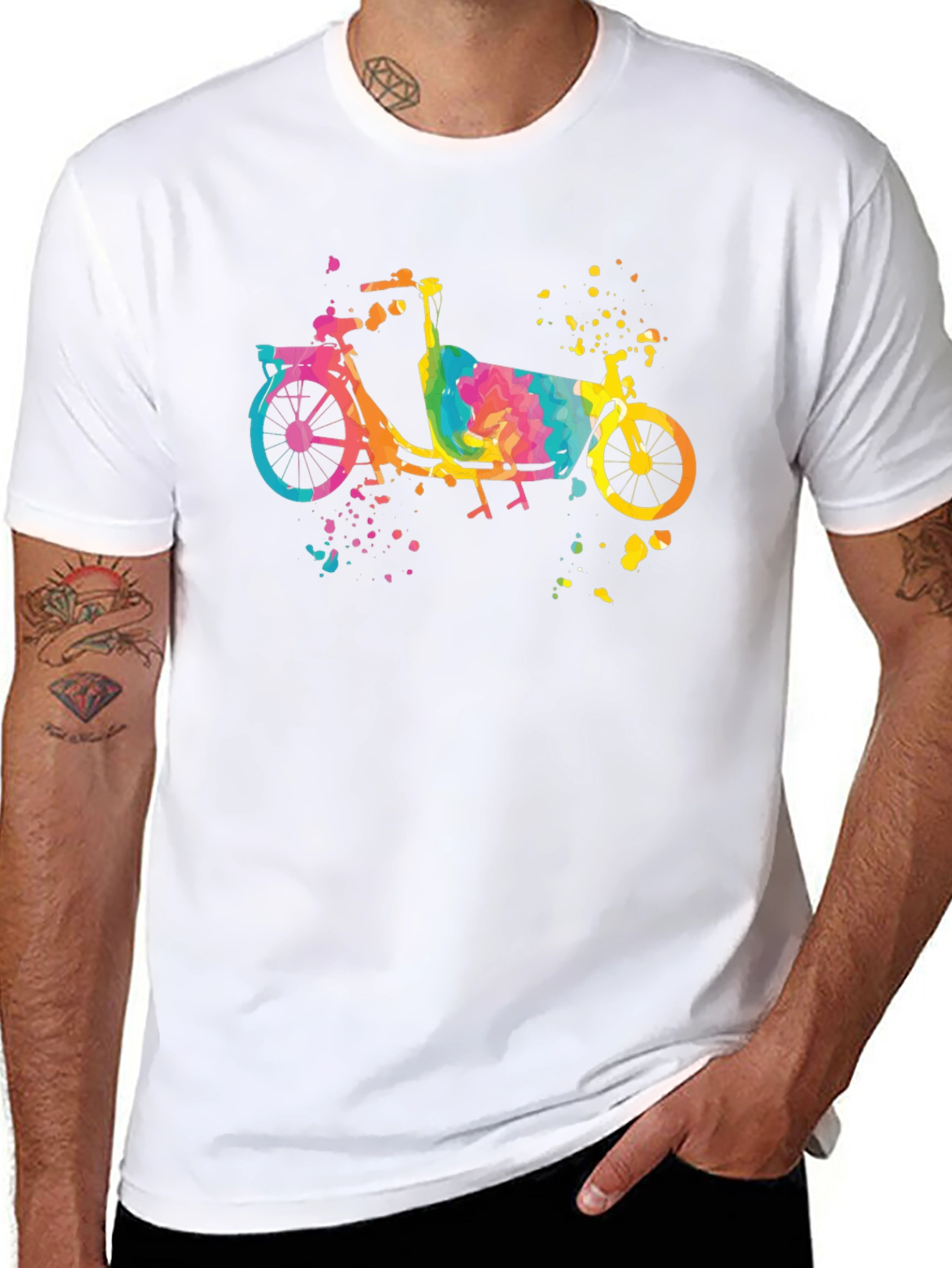 Watercolor Cargo Bike T-Shirt