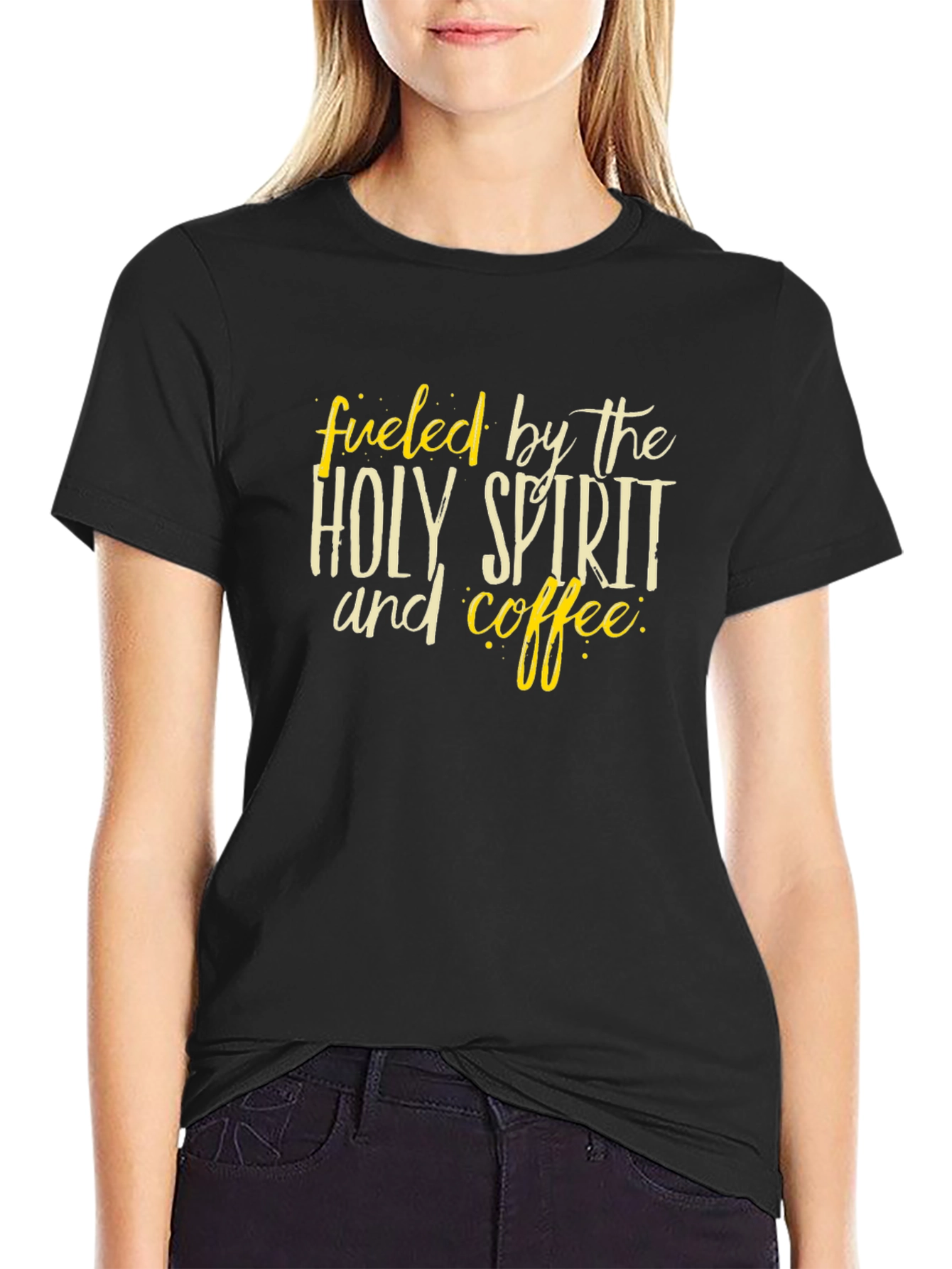 Fueled by Holy Spirit & Coffee Graphic T-Shirt
