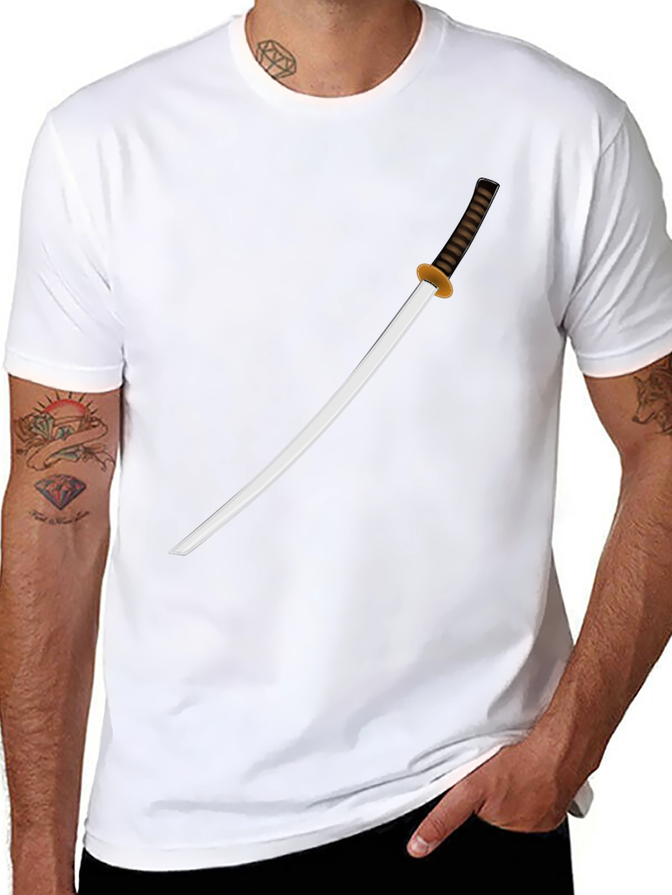 Katana Graphic T-Shirt - Classic Samurai Style