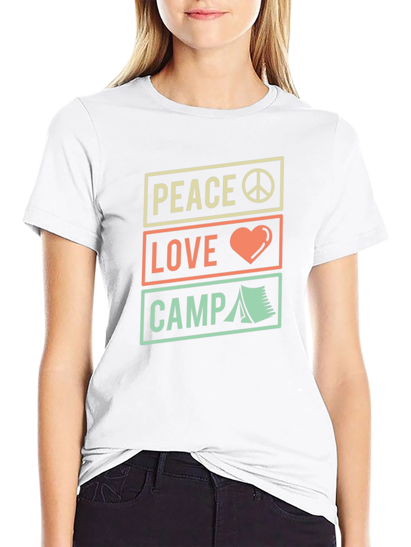 Peace Love Camp Graphic Tee - Black Casual Shirt