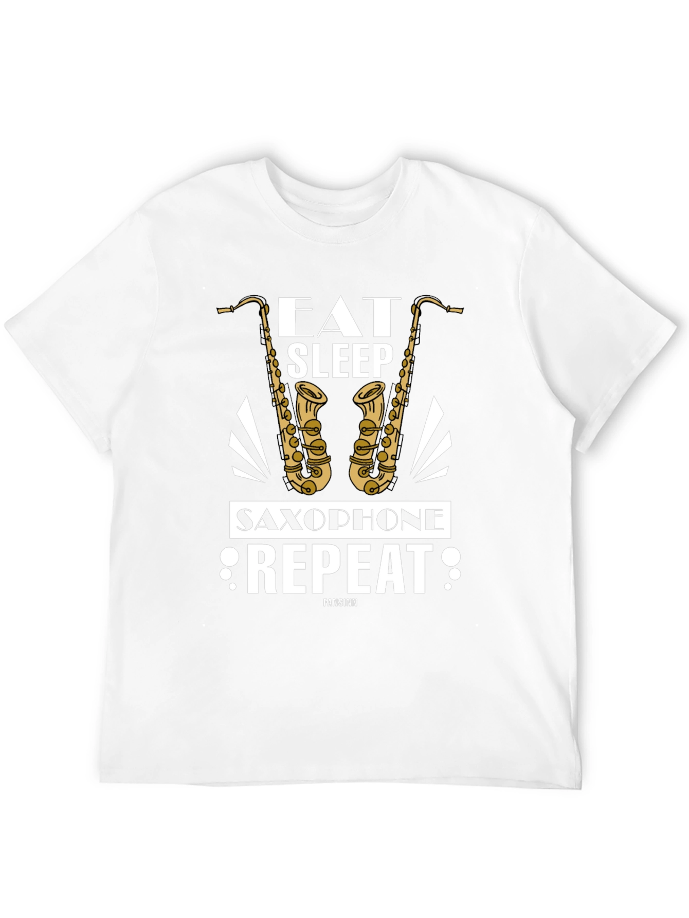 Eat Sleep Saxophone Repeat Black Graphic Tee