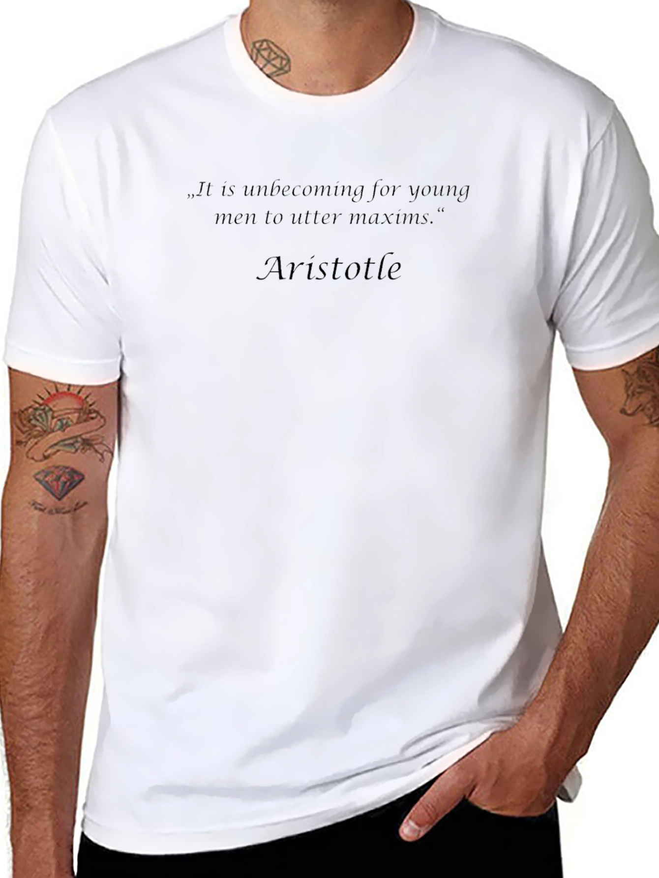 Aristotle Quote T-Shirt - Black Classic Fit